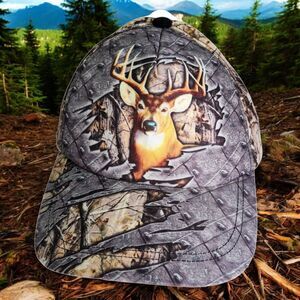 CleveFit Deer Woods Hunting Ballcap Hat Mens Adjustable Strapback Casual Travel
